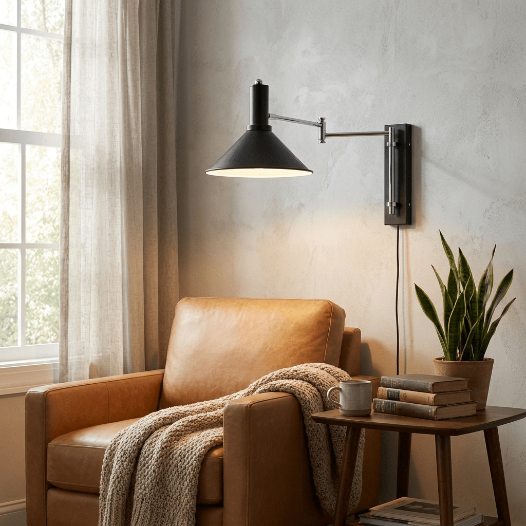 Cone Swing Arm Plug-in Wall Sconce — product view 2
