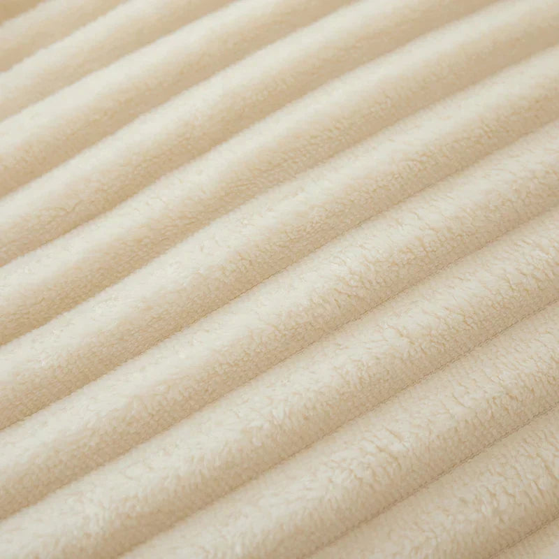 LoungeYard | Wide Striped Flannel Fleece Blanket - CozyStripe — product view 6