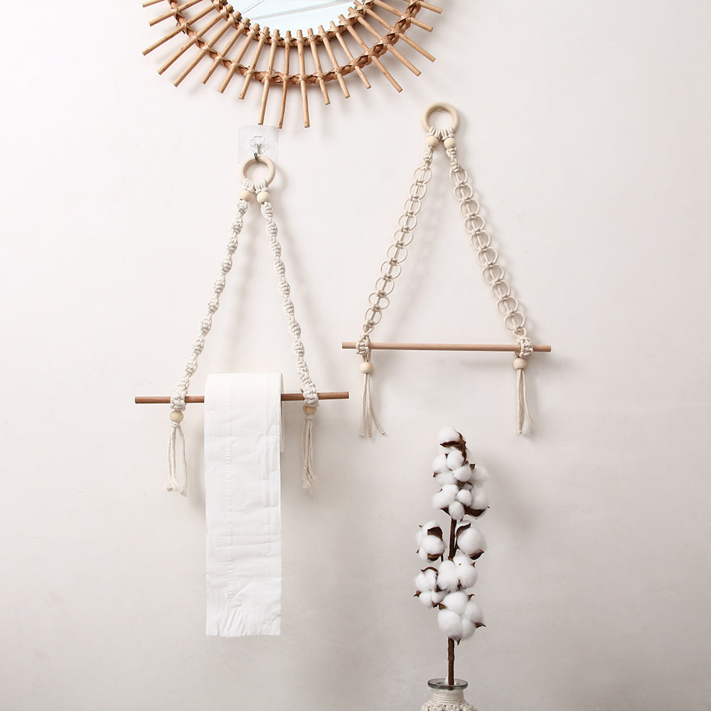 Decorative Macrame Toilet Paper Holder LoungeYard — product view 5