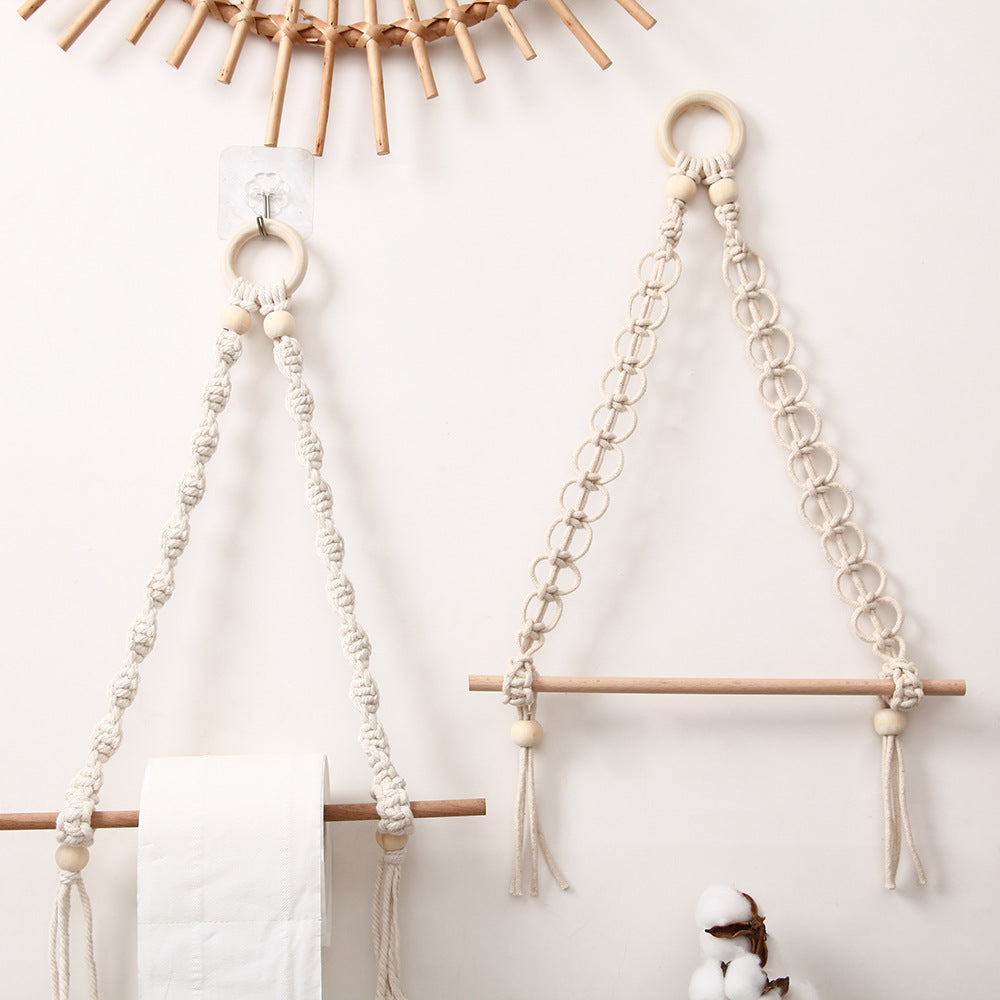 Decorative Macrame Toilet Paper Holder LoungeYard — product view 3