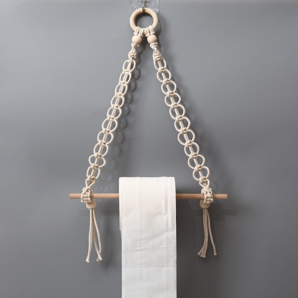 Decorative Macrame Toilet Paper Holder LoungeYard — product view 2