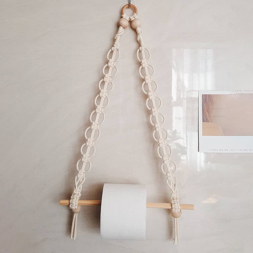 Decorative Macrame Toilet Paper Holder LoungeYard — product view 1