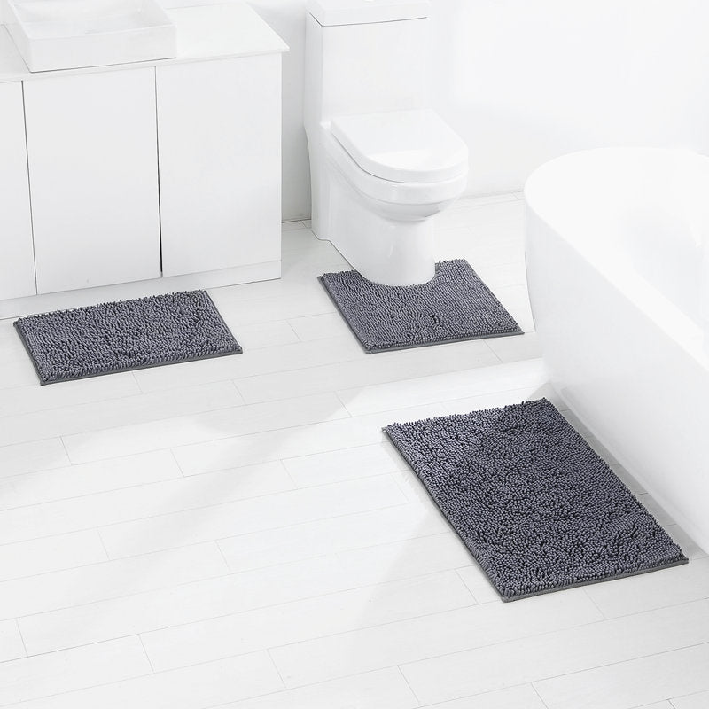 Luxurious Microfiber Bathroom Mat Set Bowlift — product view 1