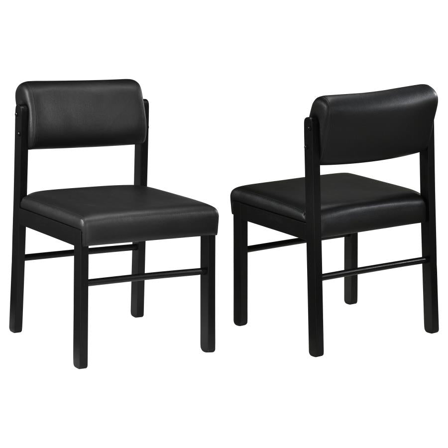 Coaster Kehoe Black Faux Leather Upholstered Dining Side Chair Set of 2 – 193922BLK — product view 1