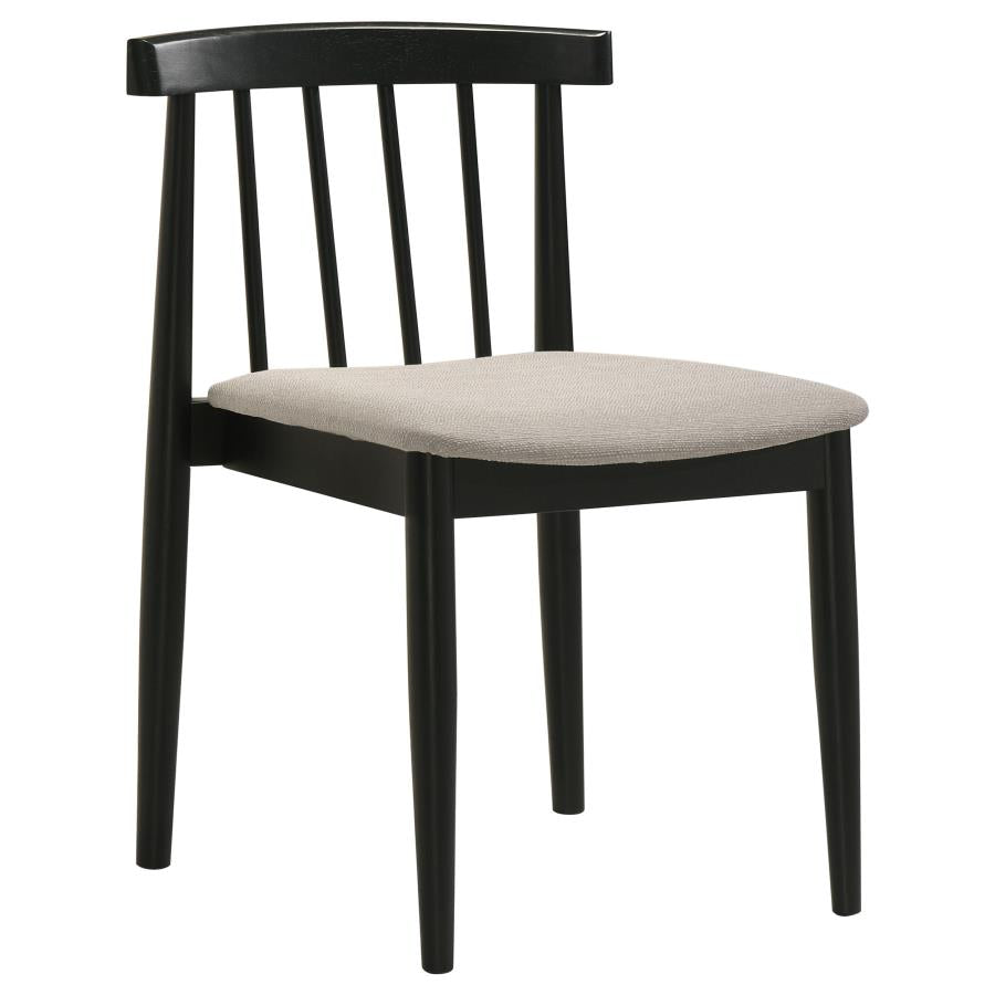 Coaster Decker 5-Piece Round Black Dining Table Set with High Spindle-Back Windsor Chairs – 193930BLK-S5A — product view 3