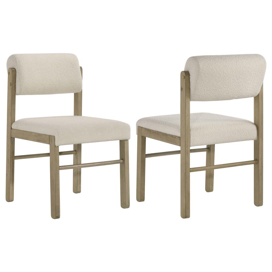 Coaster Kehoe Cream & Natural Upholstered Dining Side Chair Set of 2 – 193932NAT — product view 1
