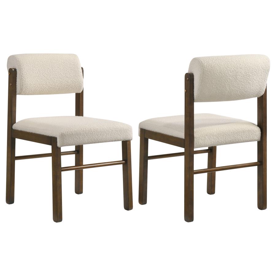 Coaster Kehoe Cream & Walnut Upholstered Dining Side Chair Set of 2 – 193932WAL — product view 1