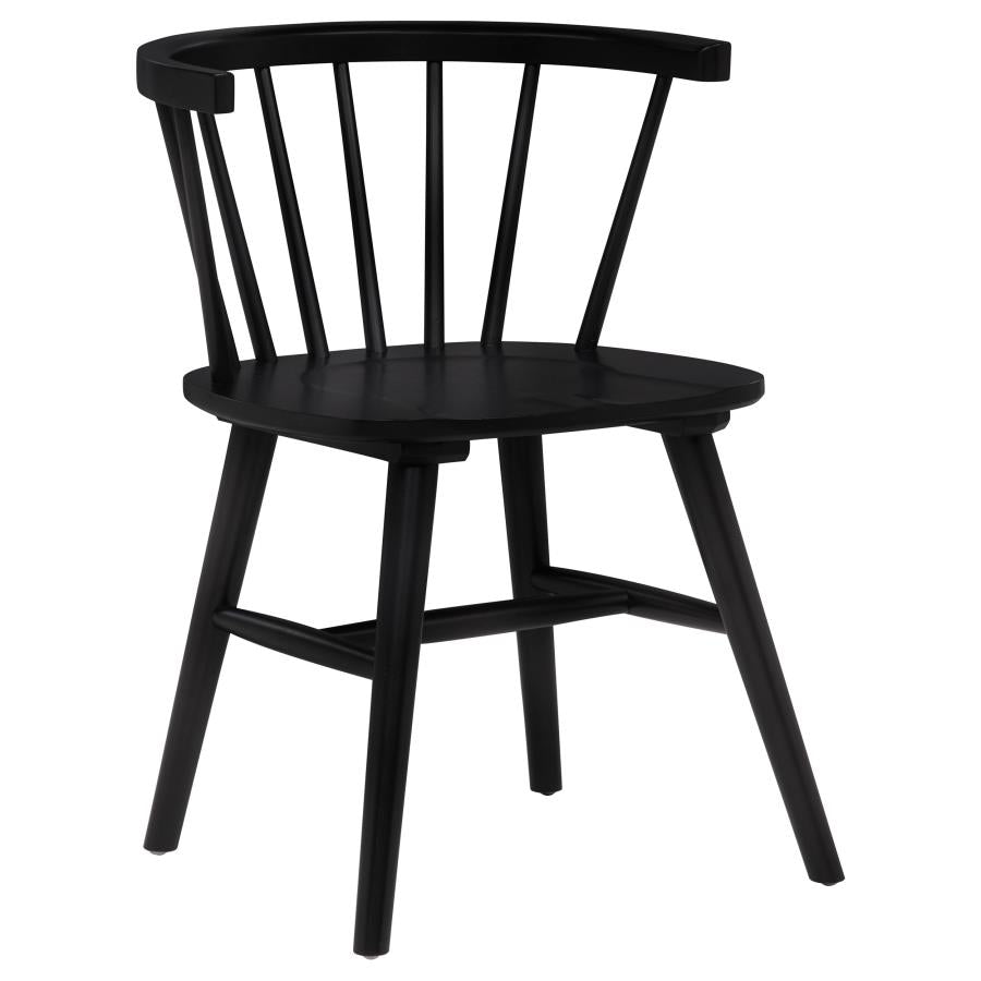 Coaster Decker 7-Piece 82" Black Dining Table Set with Black Windsor Spindle-Back Chairs – 193951BLK-S7F — product view 3
