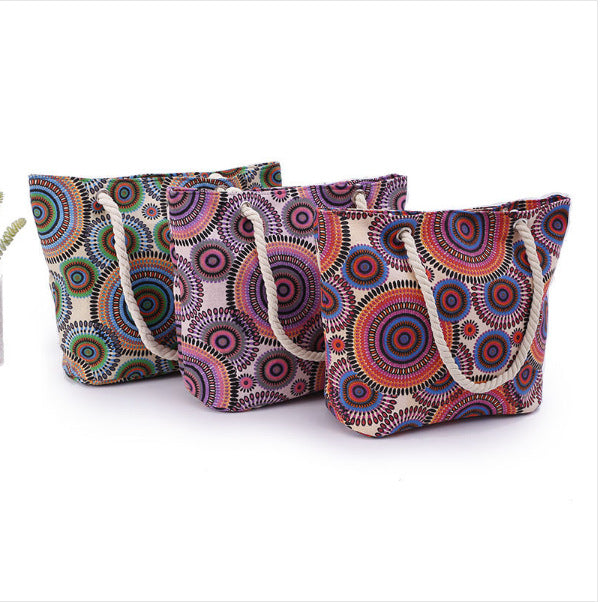 Xxl Tote bag with colorful mandala pattern LoungeYard — product view 4
