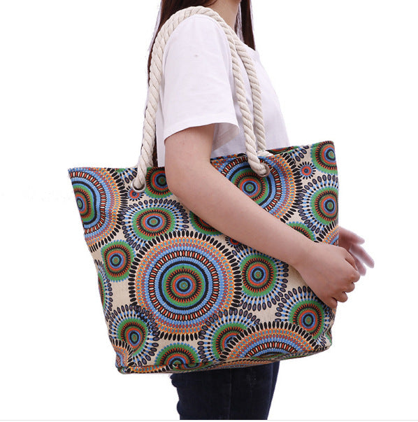 Xxl Tote bag with colorful mandala pattern LoungeYard — product view 5