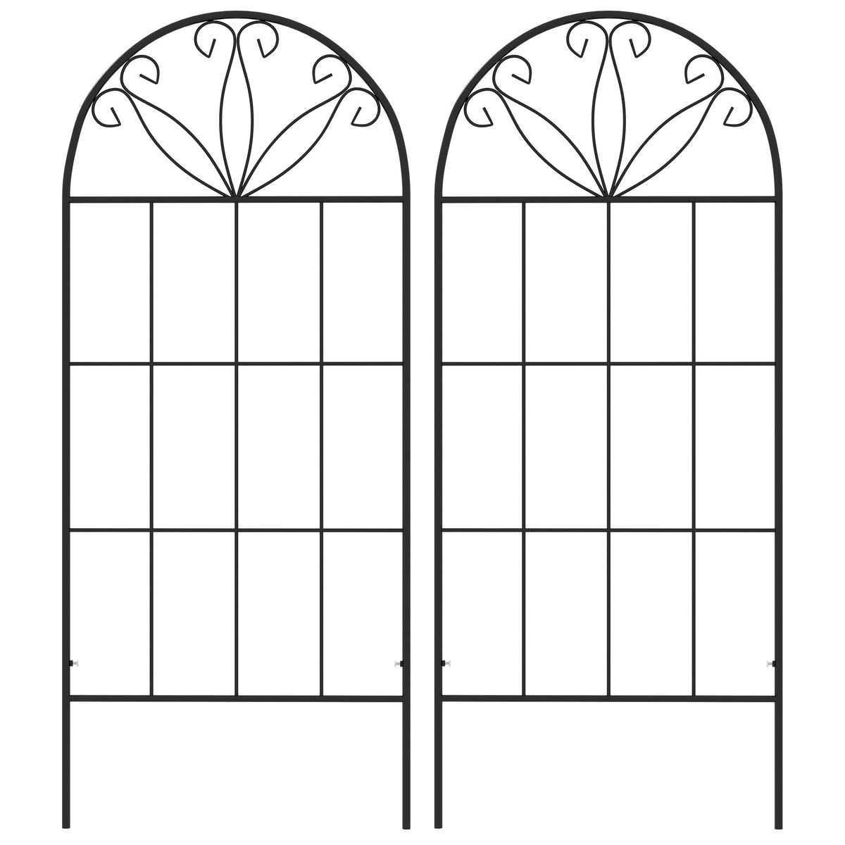 2 Pack Metal Garden Trellis Panels, 20" x 47", Black — product view 2
