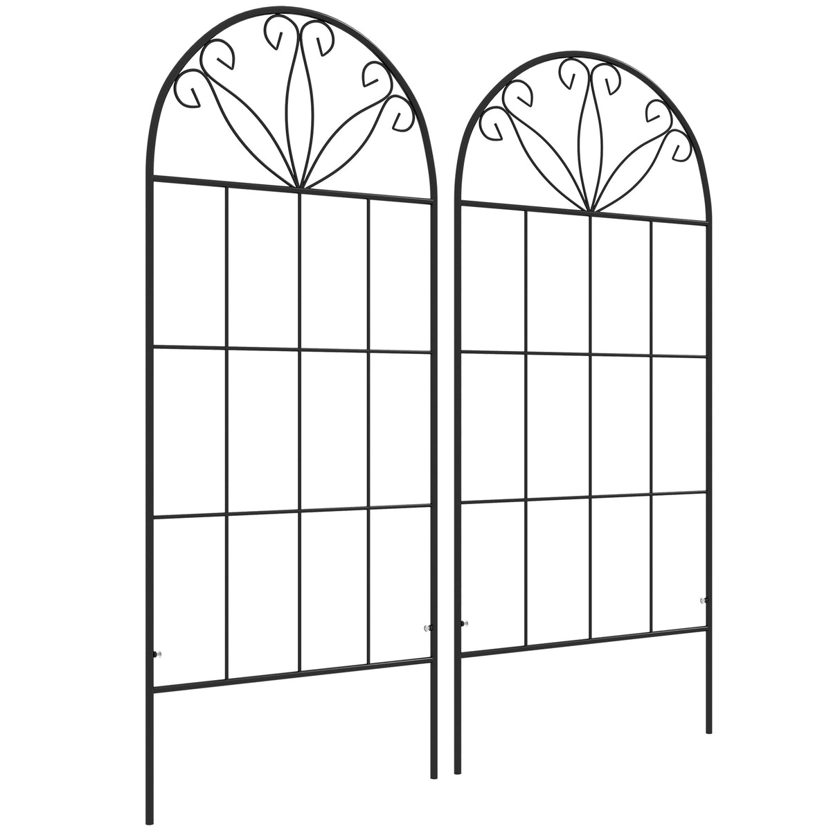 2 Pack Metal Garden Trellis Panels, 20" x 47", Black — product view 1