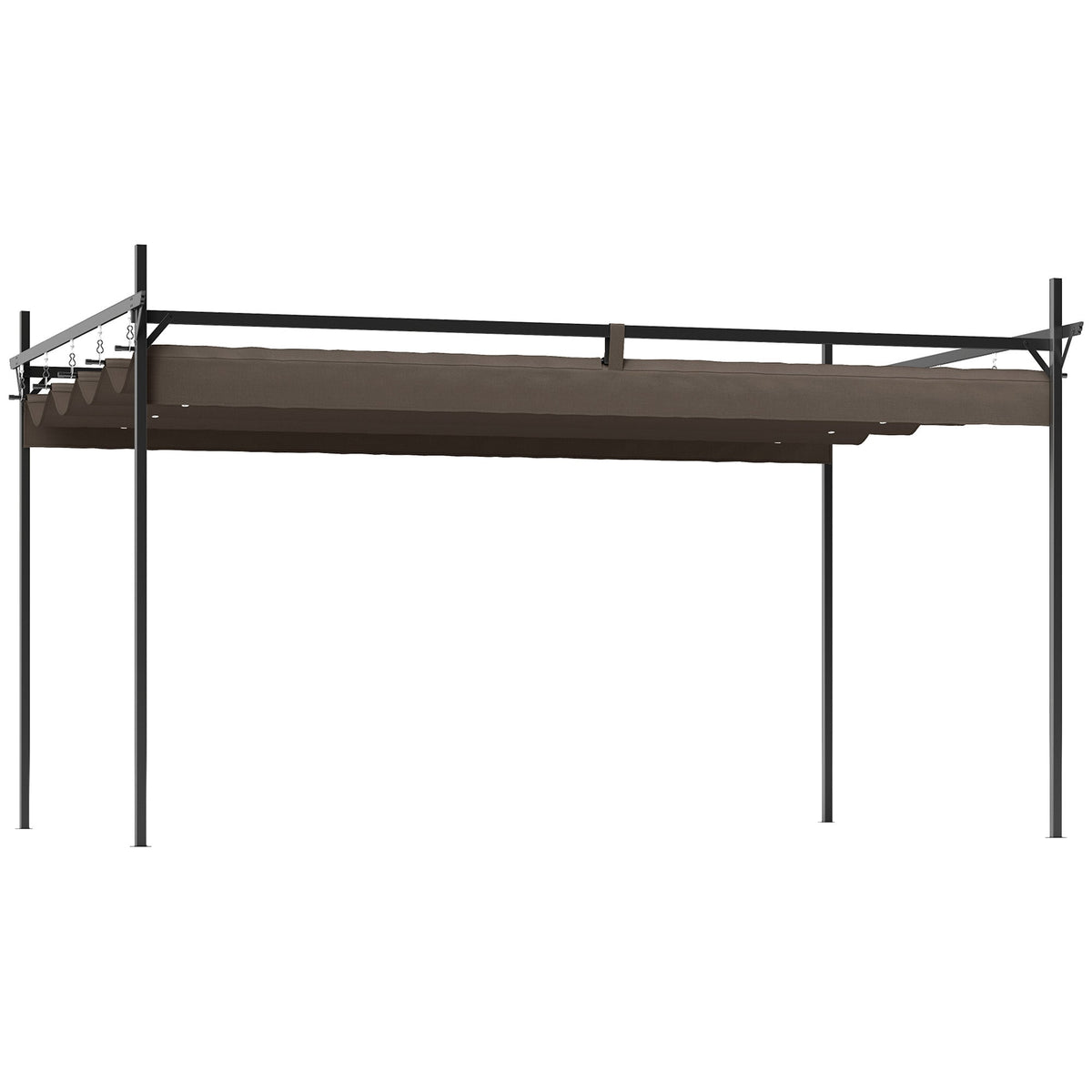 10' x 13' Retractable Pergola Canopy, Brown — product view 1