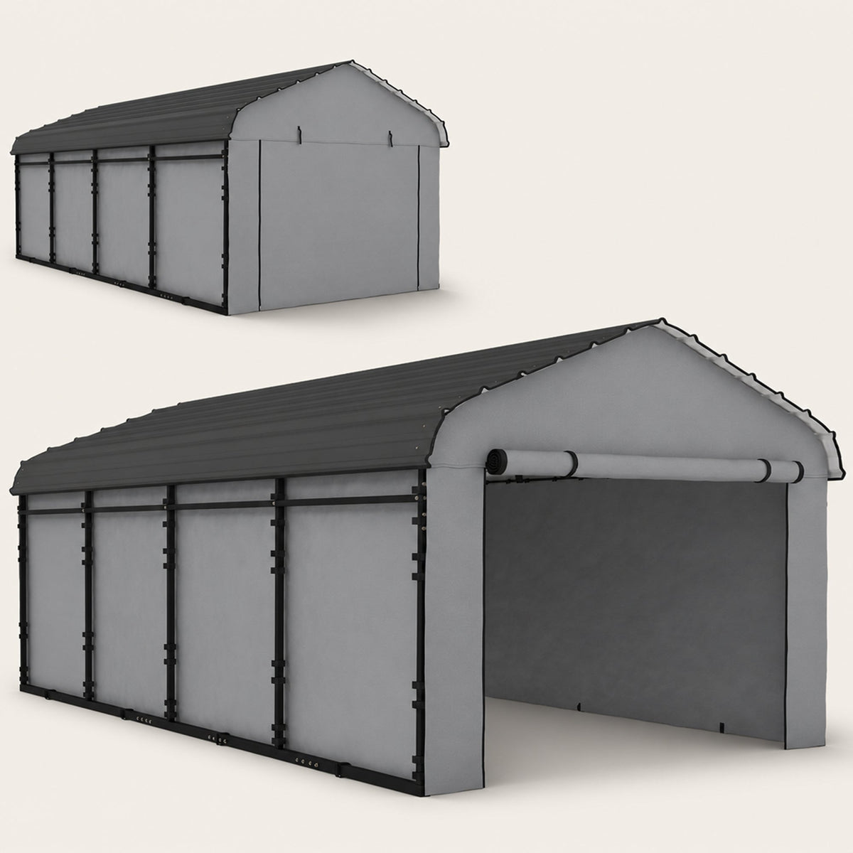 Onward 12' x 20' Heavy Duty Metal Carport with Galvanized Roof & Removable Sidewalls — product view 1