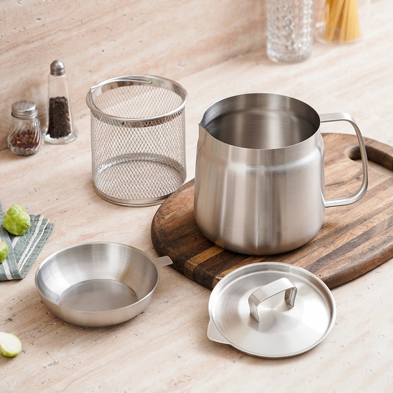 2-in-1 Stainless Steel Multifunctional Oil Strainer Pot | LoungeYard — product view 5