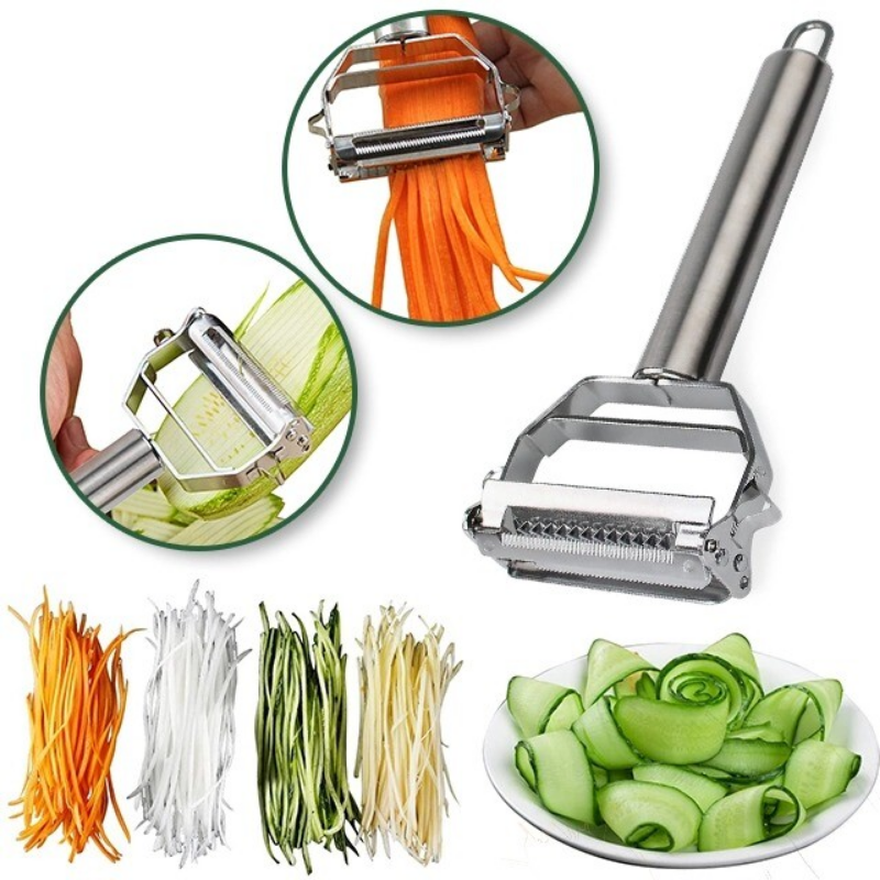 Ultra-sharp stainless steel multifunctional vegetable peeler & julienne cutter — product view 1