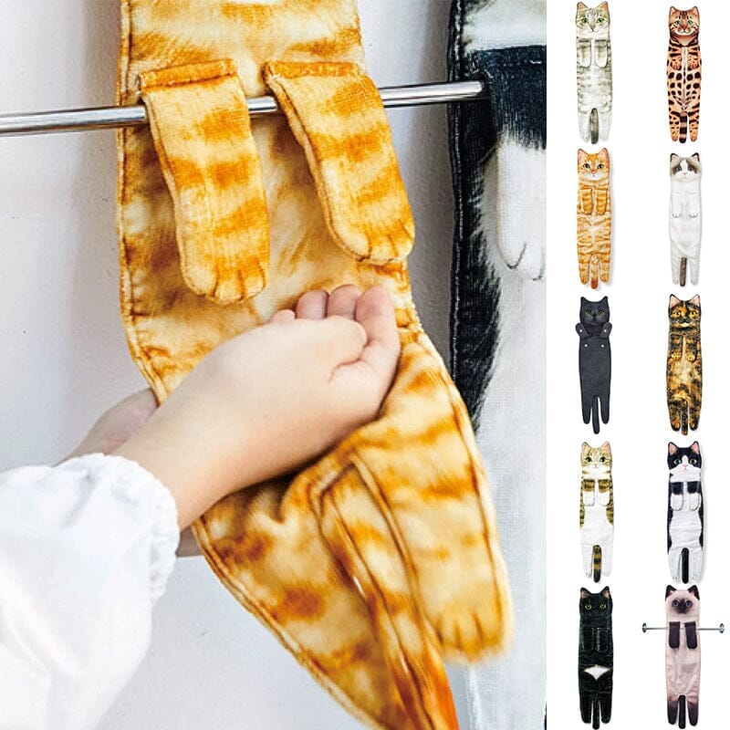 LoungeYard | Cute Cat Hand Towel — product view 2