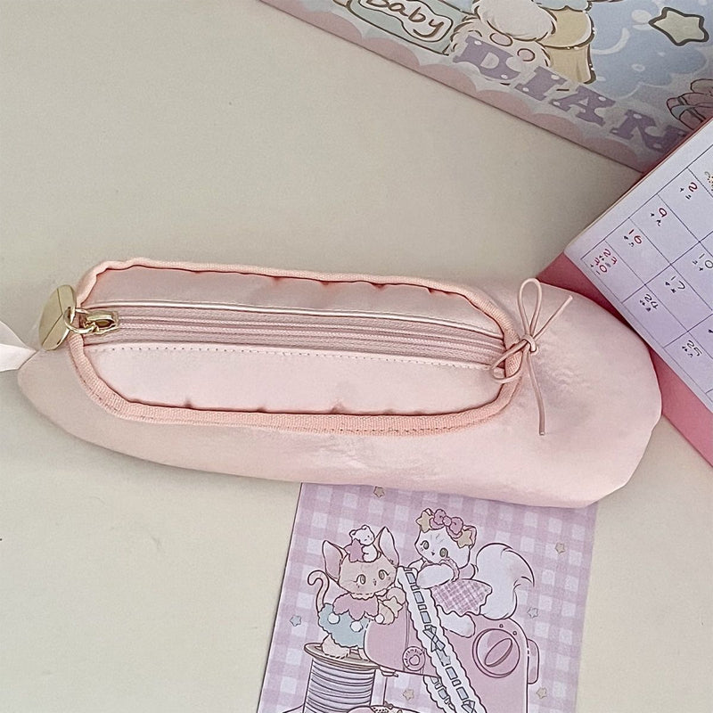Personalized Pink Ballet Shoe Style Makeup Bag | LoungeYard — product view 4