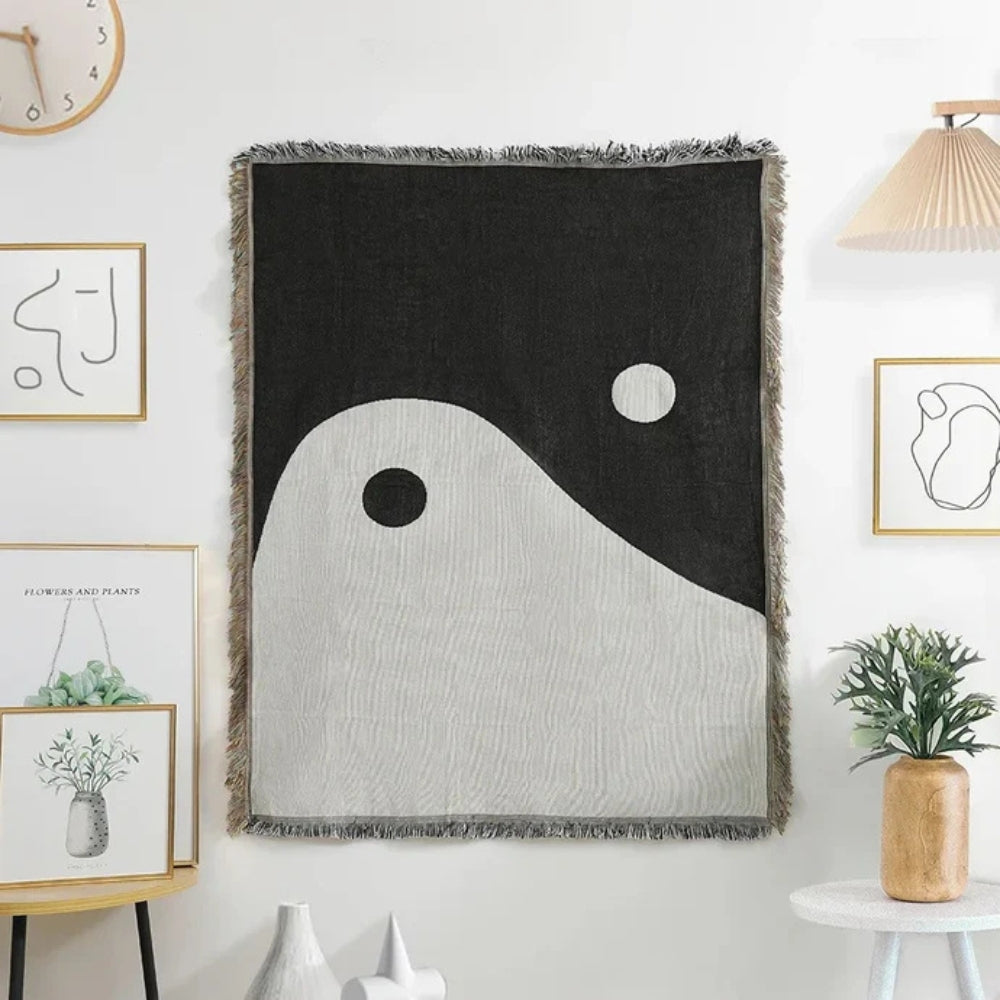 LoungeYard | Artistic Yin Yang Tapestry Throw Blanket — product view 1