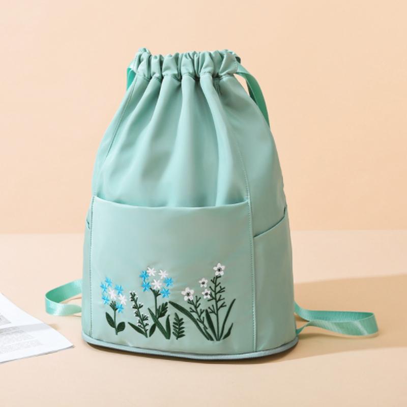 Multifunctional travel backpack with drawstring and embroidery | LoungeYard — product view 1