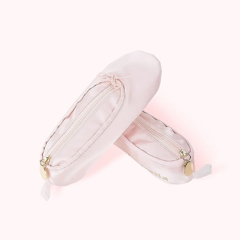 Personalized Pink Ballet Shoe Style Makeup Bag | LoungeYard — product view 6
