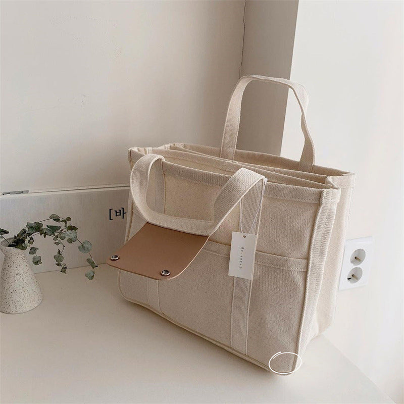 LoungeYard | Solid Color Canvas Shopper Bag — product view 6