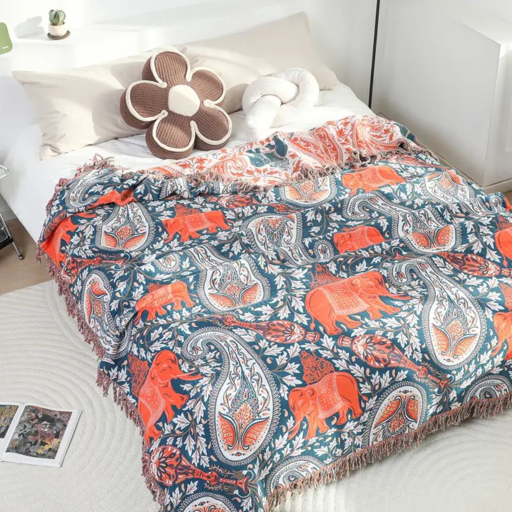 LoungeYard | Soft Wander Tusk Cotton Blanket — product view 2