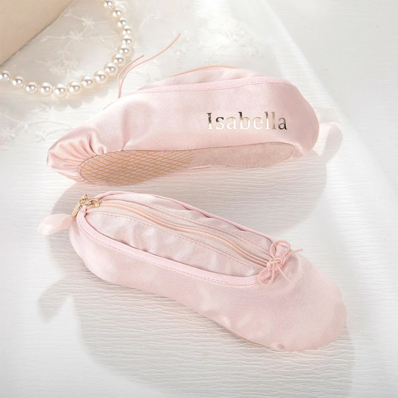 Personalized Pink Ballet Shoe Style Makeup Bag | LoungeYard — product view 7