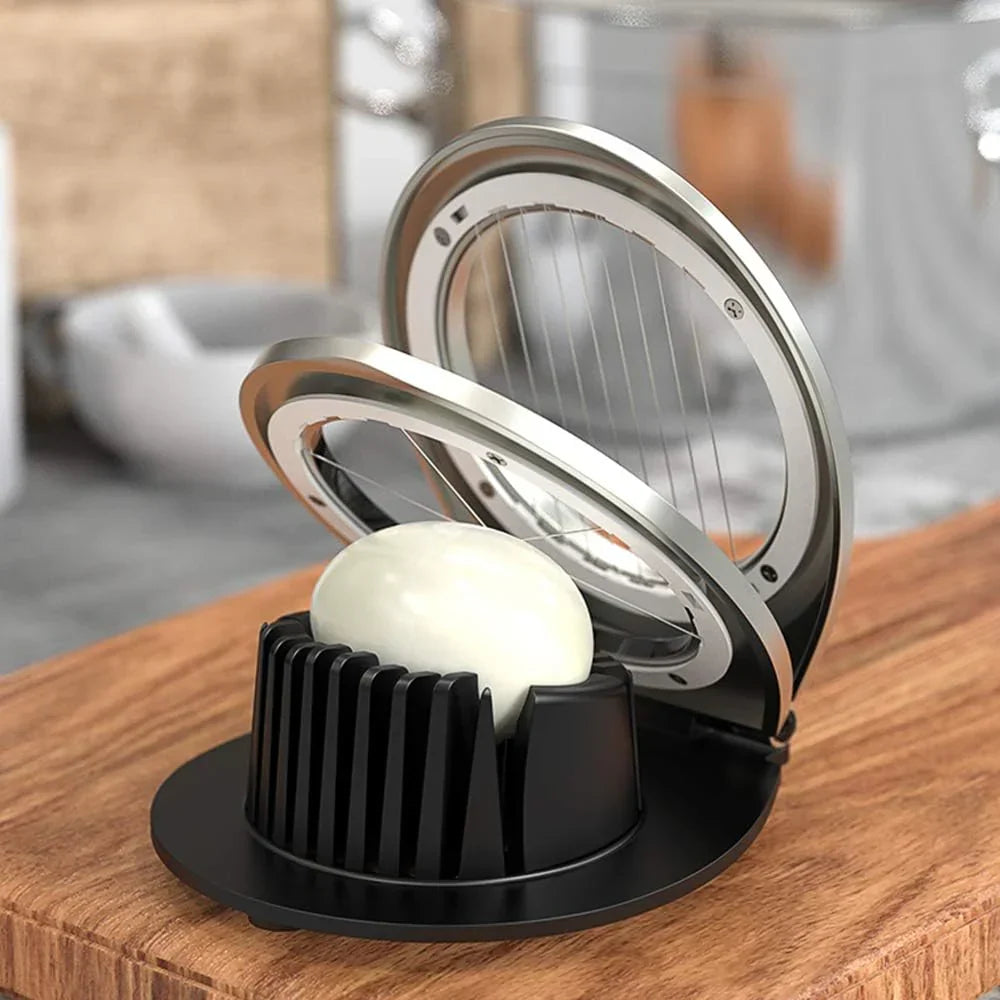 LoungeYard | Stainless Steel Egg Slicer – 3-in-1 Cutting Options for Effortless Preparation! — product view 3