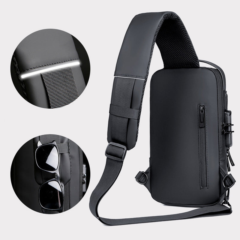 LoungeYard | USB Charging Sport Sling Anti-Theft Shoulder Bag — product view 7