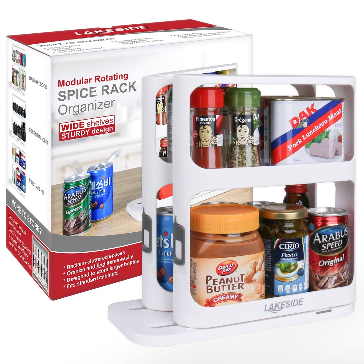 LoungeYard | LAKESIDE™ Rotating Spice Rack Organizer — product view 1