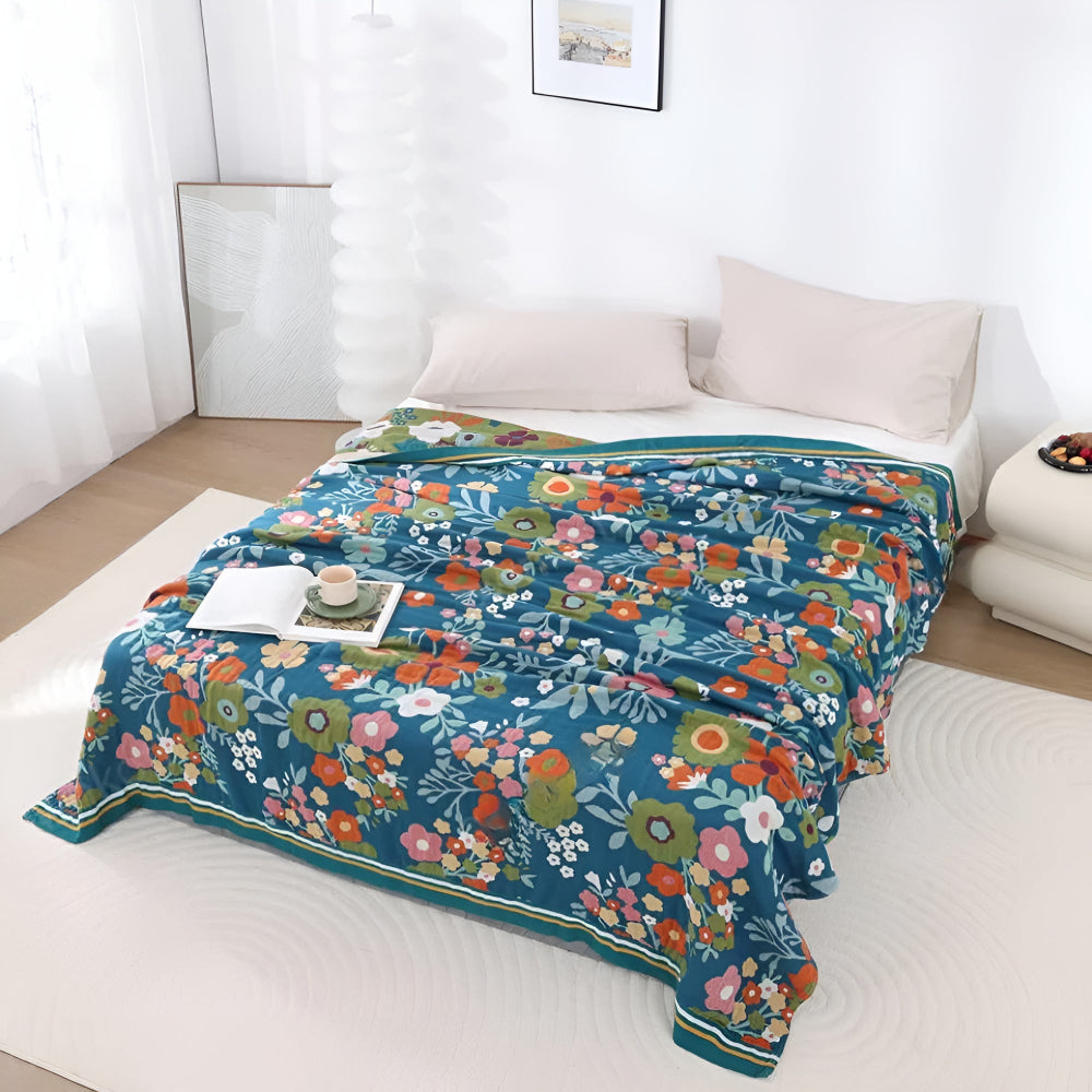 LoungeYard | Wildflower Botanical Bliss Cotton Blanket — product view 1
