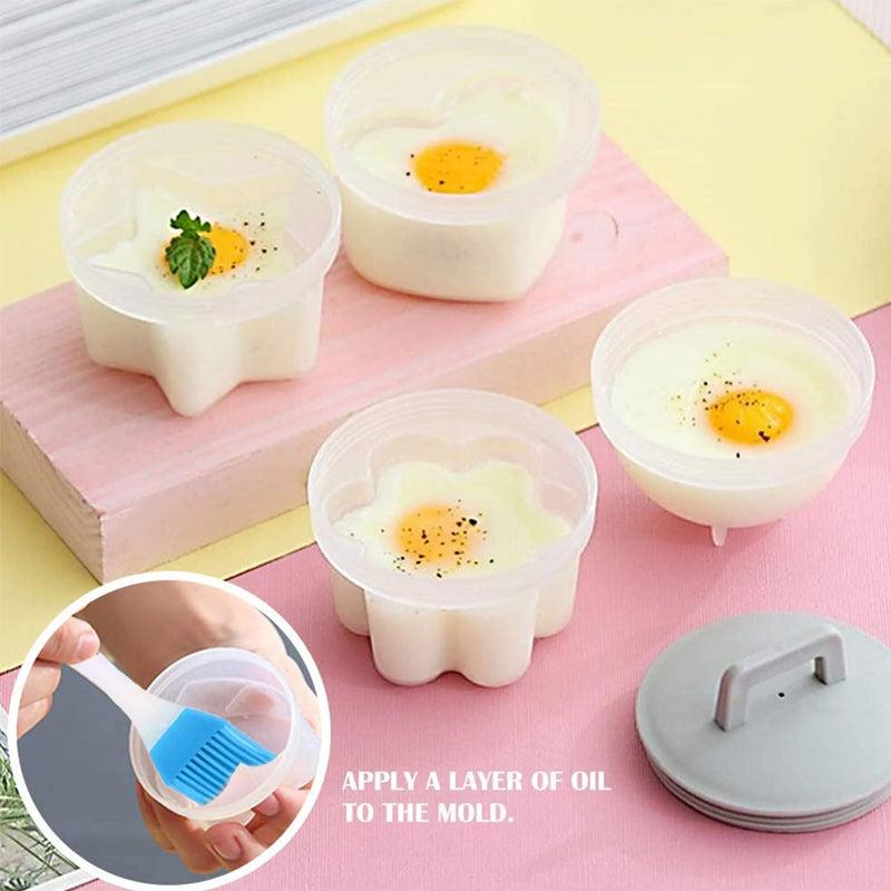 LoungeYard | Cute Boiled Egg Mold4 PCS/Set With Brush — product view 1