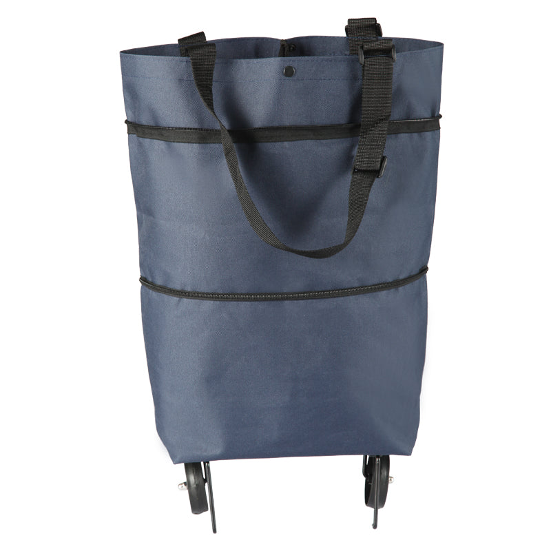 LoungeYard | Reusable Shopping Trolley / Tote Bag with Foldable Wheels, Adjustable Strap, Thick Bottom and Large Capacity, For Shopping, Outdoors and More — product view 1