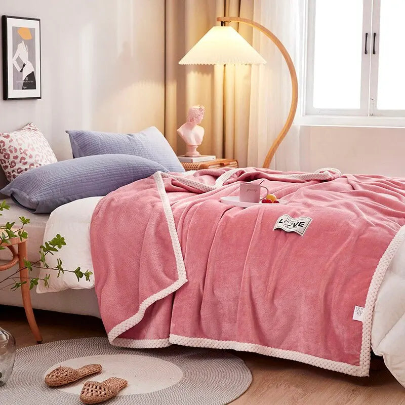 LoungeYard | Pink Flannel Fleece Blanket - BlushCozy — product view 1