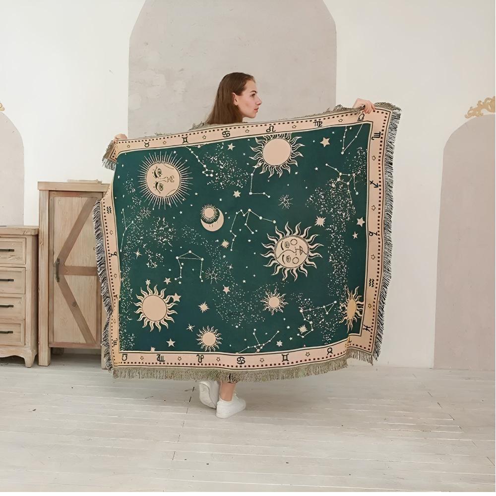 LoungeYard | Sun Moon Stars Celestial Blanket — product view 2