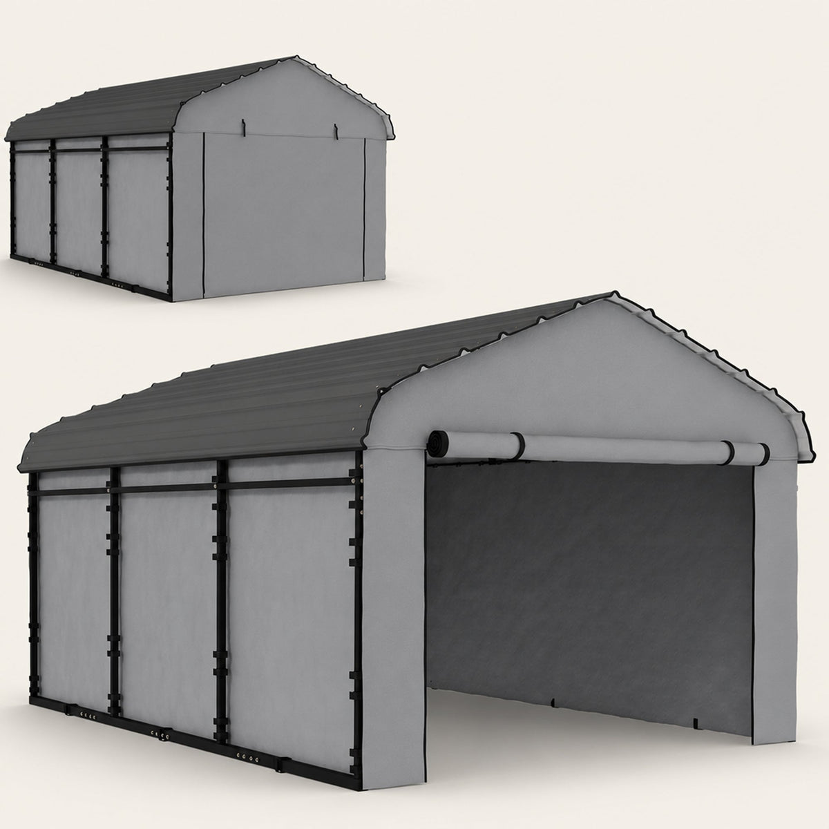 Onward 10' x 15' Heavy Duty Metal Carport with Galvanized Roof & Removable Sidewalls — product view 1