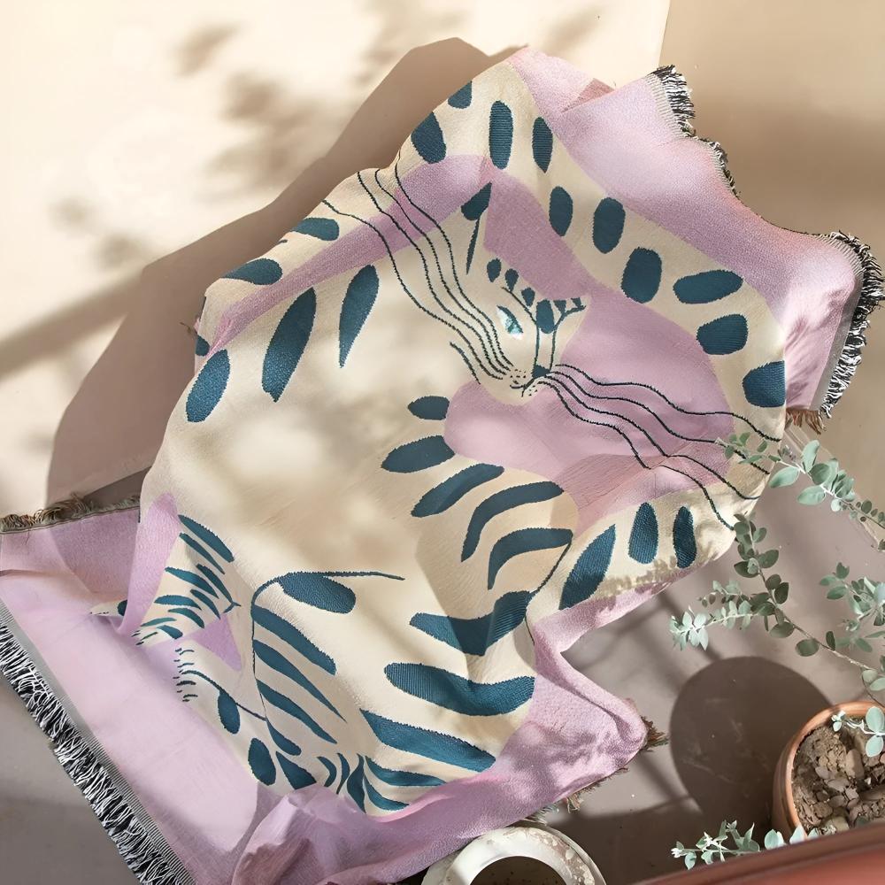 LoungeYard | Artful She Tiger Throw Blanket — product view 2