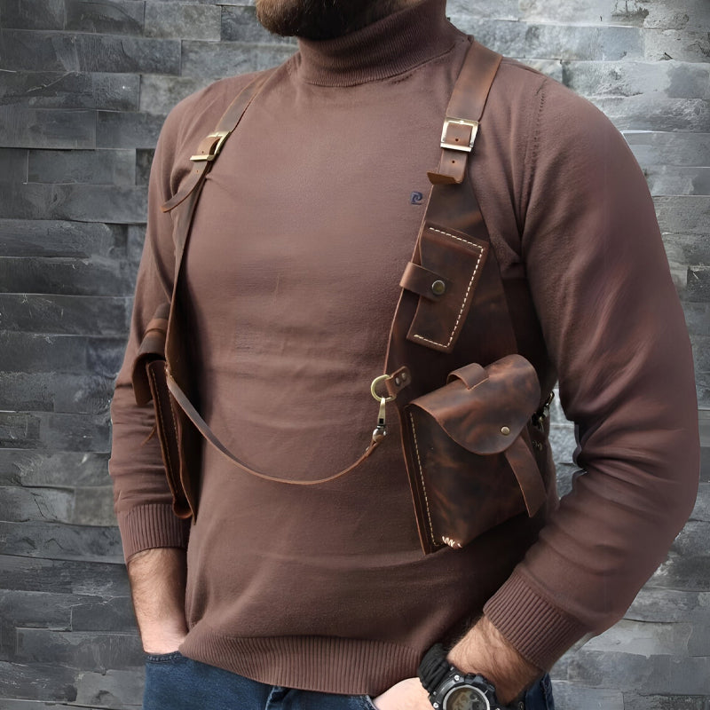 LoungeYard | Medieval Steampunk Retro Shoulder Bag with Shoulder Strap — product view 2