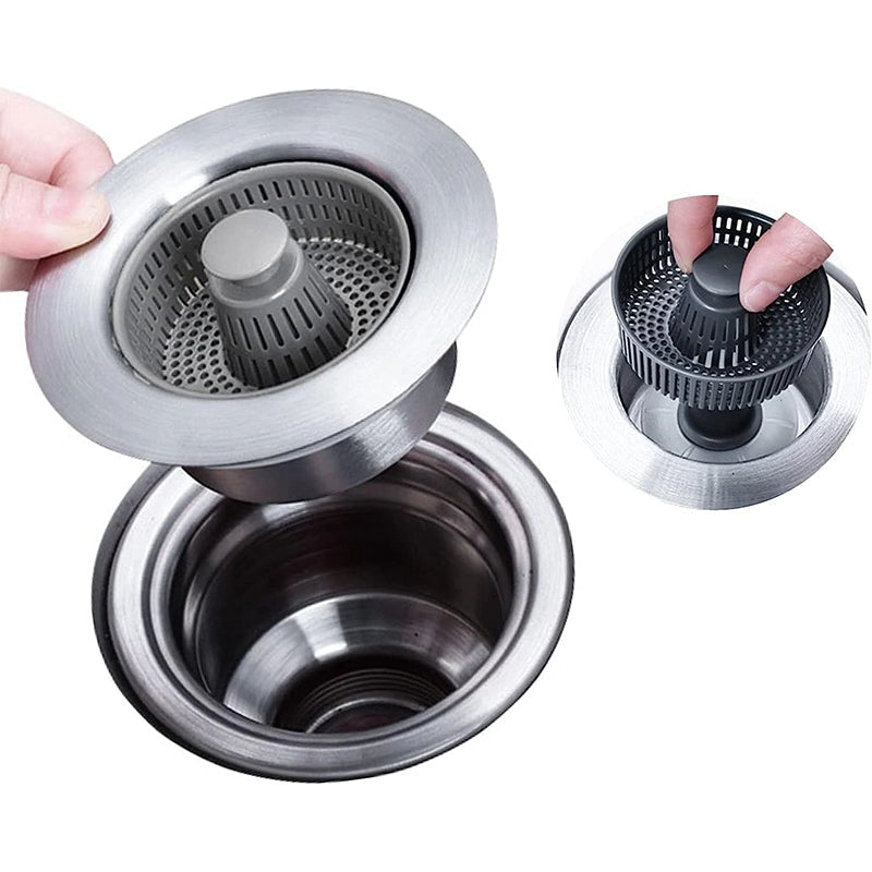 3-in-1 Sink Drain Strainer with Anti-Clogging and Odor Control — product view 1