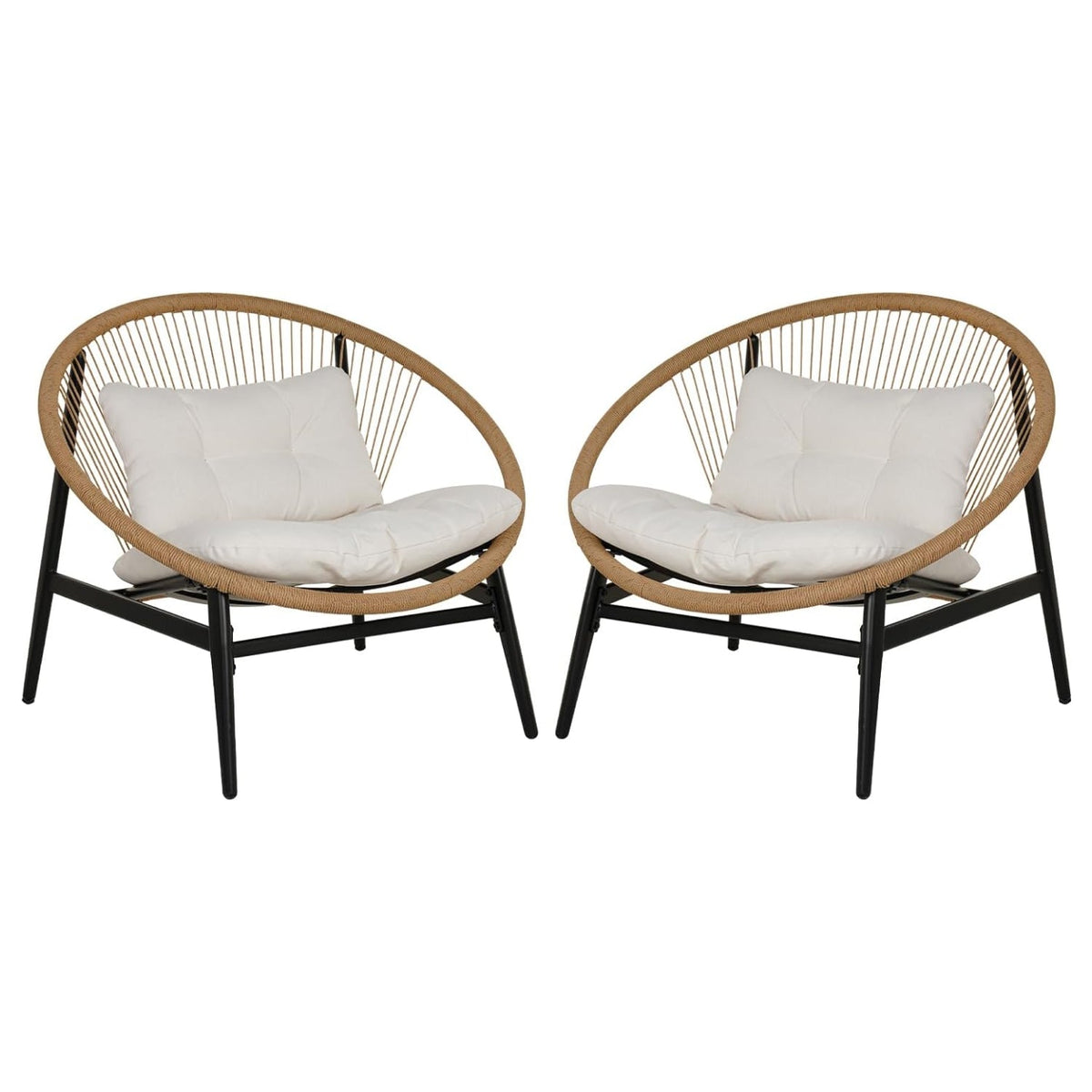 LOUNGE YARD Outdoor Furniture Set,Wicker Seating Set Oversized Chairs — product view 5