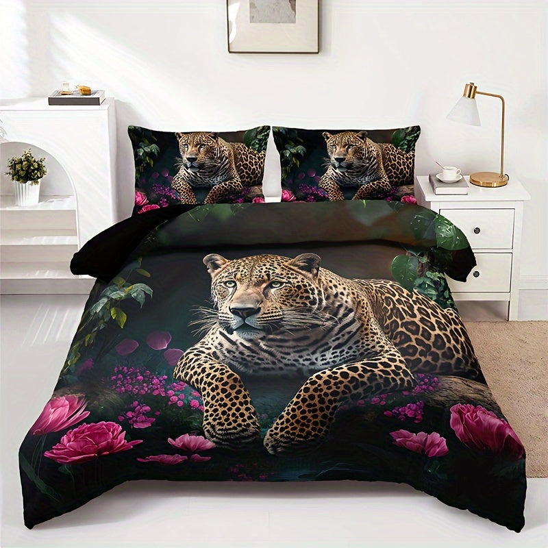 FierceFloral Bedset – Luxury Animal Print and Flowers LoungeYard — product view 4