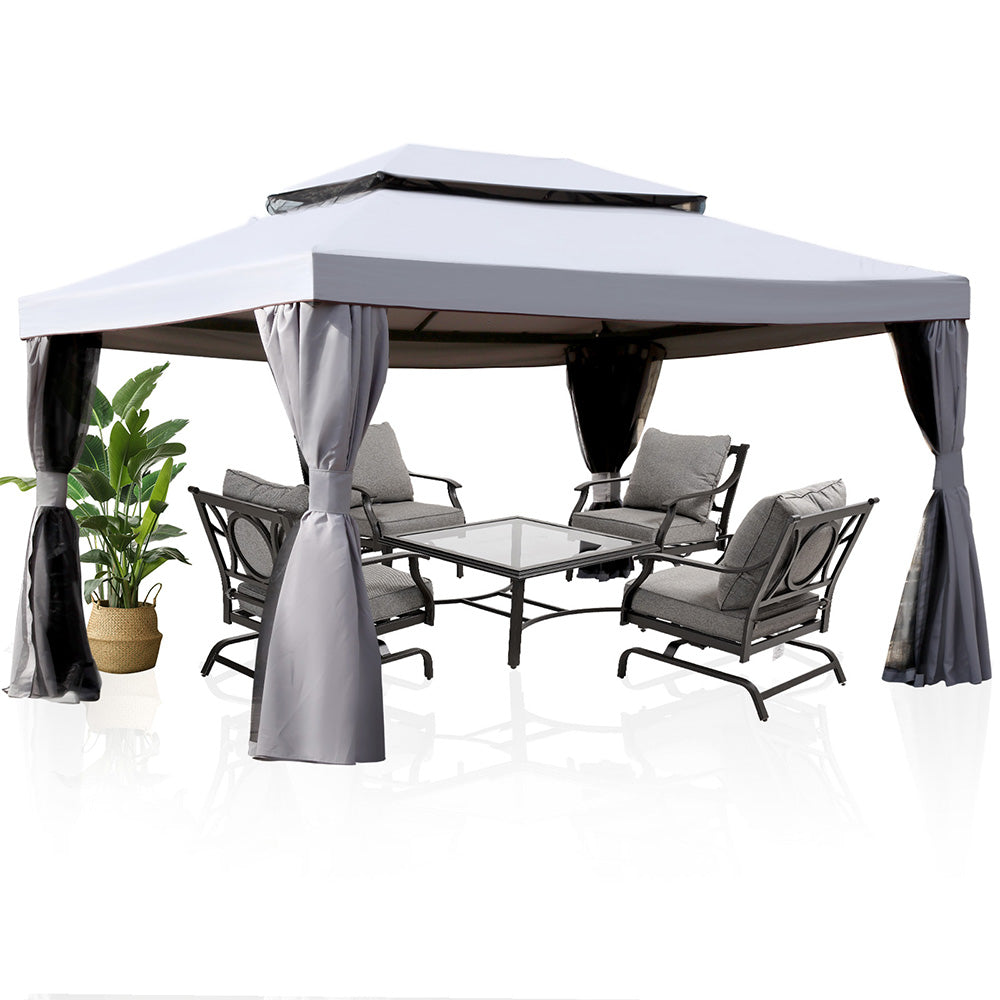 LOUNGE YARD 10 x 13 FT Outdoor Gazebo with Netting and Curtains — product view 3