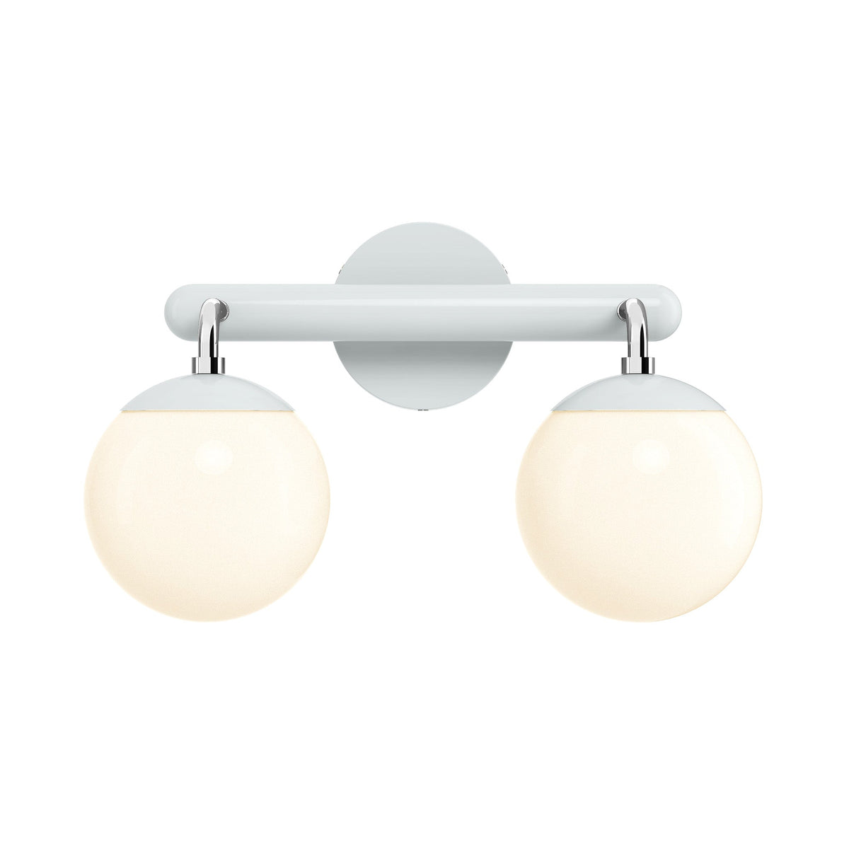 2-Light Globe Vanity Wall Sconce Frosted Opal Glass Bathroom Bedroom — product view 5