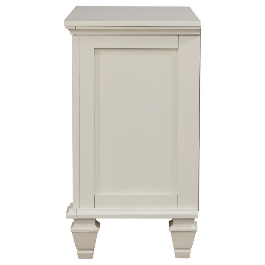 Sandy Beach Cream White Finish Wood 3-Drawer Nightstand – 201302 — product view 3