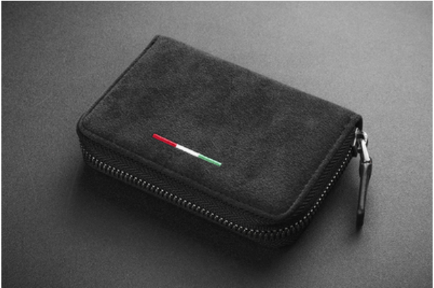 LoungeYard | Large Capacity Slim Woven Suede Card Holder, for Shopping, Travelling, Jogging or Working — product view 3