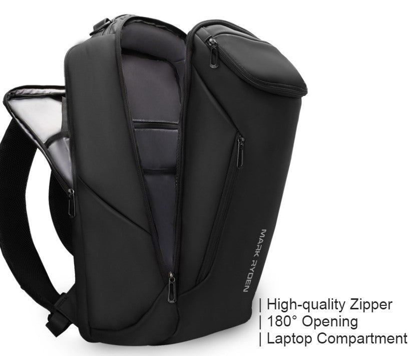 LoungeYard | Multifunctional 33L Large-capacity Backpack, with Streamlined Shape, Waterproof Design, 12 Types of Storage Compartments, 180¬∞Opening, Independent Computer Compartment, USB Charging Port — product view 5
