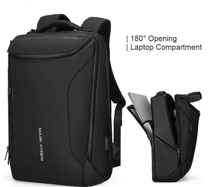 LoungeYard | Multifunctional 33L Large-capacity Backpack, with Streamlined Shape, Waterproof Design, 12 Types of Storage Compartments, 180¬∞Opening, Independent Computer Compartment, USB Charging Port — product view 1