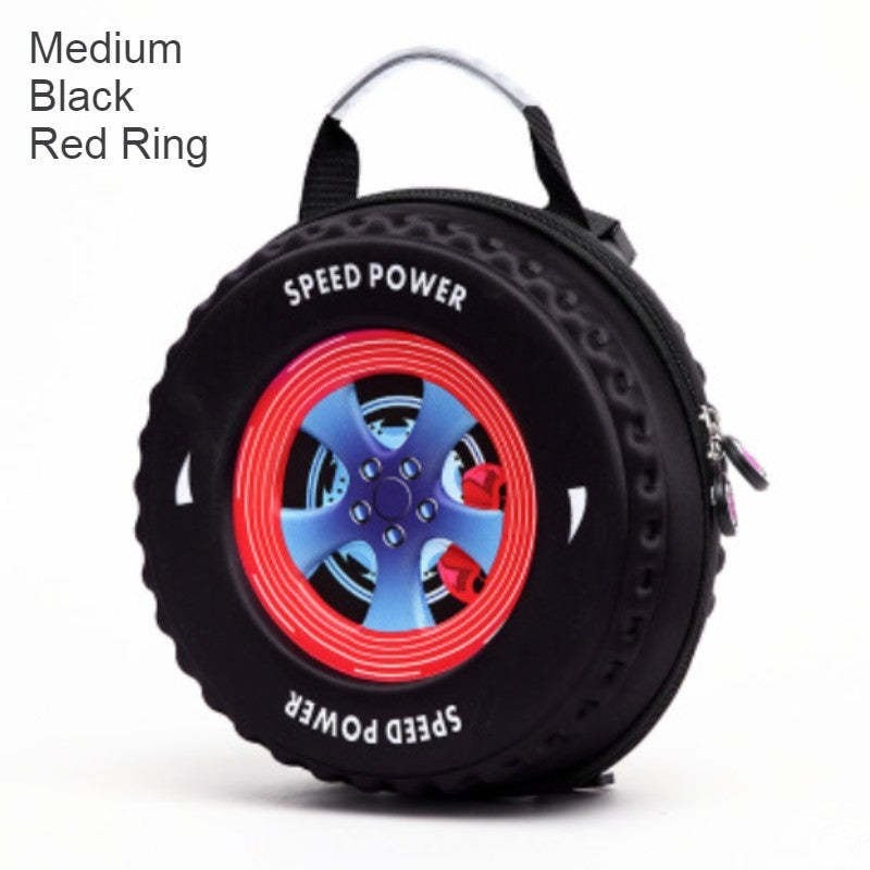 LoungeYard | Cool 3D Racing Car Tire Backpack, for Preschool & Kindergarten, Boys & Girls — product view 5