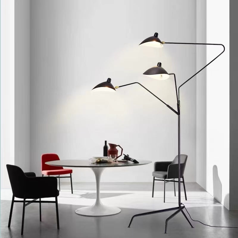 Schmitt Industrial Floor Lamp, 1/3 Heads — product view 3
